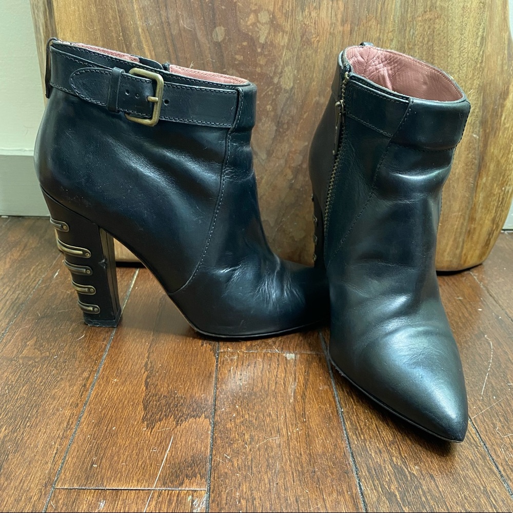Derek Lamb black leather booties